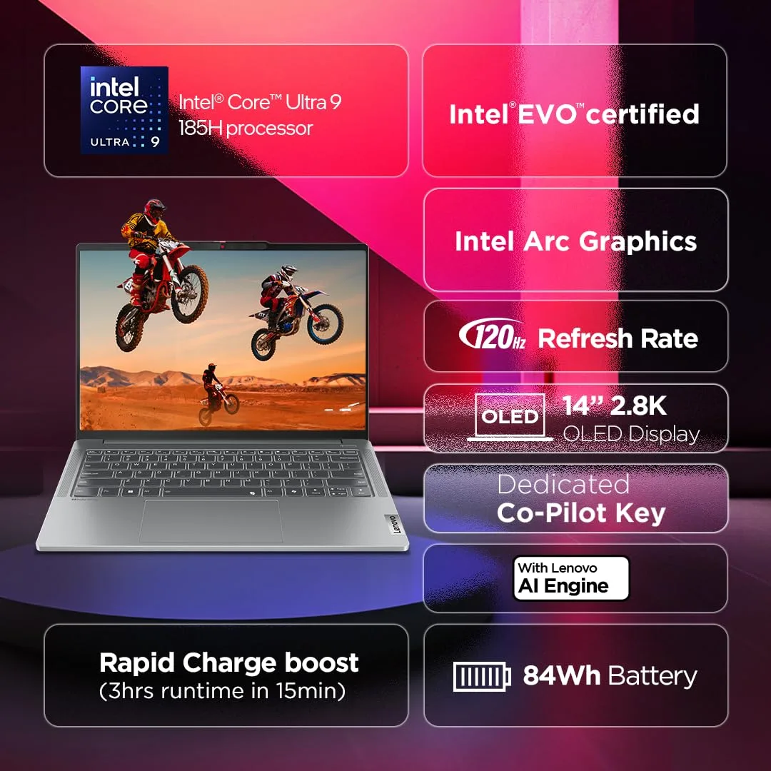 (Refurbished) Lenovo IdeaPad Pro 5 14" - Core Ultra 9 185H, 32GB RAM, 1TB SSD, 2.8K OLED 120Hz | Excellent Condition - Image 2